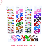 Blister con 10 y 12 Cucas de metal decoradas en varias figuras y colores 6 x 3 cm. F-95 Blister con 10 y 12 Cucas de metal decoradas en varias figuras y colores 6 x 3 cm. F-95