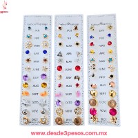 Blíster con 12 par de Aretes diferentes modelos y tamaños 18 x 5.5 cm. MC24-D68 Blíster con 12 par de Aretes diferentes modelos y tamaños 18 x 5.5 cm. MC24-D68