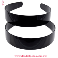 Bolsa con 12 Diademas de plastico negra 4 cm ancho F-5 Bolsa con 12 Diademas de plastico negra 4 cm ancho F-5
