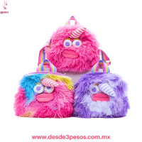 Bolsa de Peluche en forma de Muñeco Moustro con cinta ancha para colgar en diferentes Colores 26 x 17 cm N-292 Bolsa de Peluche en forma de Muñeco Moustro con cinta ancha para colgar en diferentes Colores 26 x 17 cm N-292