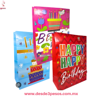 Bolsa de Regalo Grande papel delgado HAPPY Birthday varias presentaciones 39 x 25cm. Bolsa de Regalo Grande papel delgado HAPPY Birthday varias presentaciones 39 x 25cm.