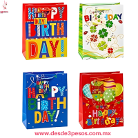 Bolsa de Regalo Mediana papel delgado HAPPY Birthday varias presentaciones 23 x 28 cm. Bolsa de Regalo Mediana papel delgado HAPPY Birthday varias presentaciones 23 x 28 cm.