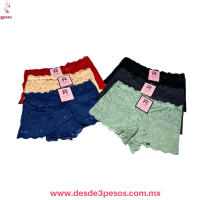 Boxer Cachetero de Encaje tallas mediana grande y extra en colores D2108 Boxer Cachetero de Encaje tallas mediana grande y extra en colores D2108