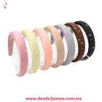 Diadema de peluche en colores con Adorno de Cristales Brillantes 17 x 14 cm MC26-A63 Diadema de peluche en colores con Adorno de Cristales Brillantes 17 x 14 cm MC26-A63