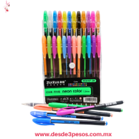Juego de 24 bolígrafos de Gel incluye colores neón y brillantina con punta de 1.0 mm CQ905-24 Juego de 24 bolígrafos de Gel incluye colores neón y brillantina con punta de 1.0 mm CQ905-24
