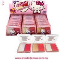 Mini Paleta Duo decorada de Kitty con Iluminador y Rubor FAVOR BEAUTY 7 X 7 cm No.6834 Mini Paleta Duo decorada de Kitty con Iluminador y Rubor FAVOR BEAUTY 7 X 7 cm No.6834