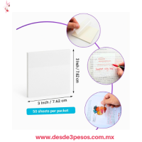 Notas adhesivas transparentes, 75 x 75 mm, 50 piezas AA-1093-7 Notas adhesivas transparentes, 75 x 75 mm, 50 piezas AA-1093-7