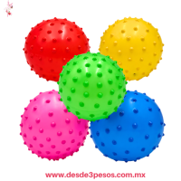 Paquete con 10 Pelotas de Hule y Picos en colores 19 cm. Diametro Paquete con 10 Pelotas de Hule y Picos en colores 19 cm. Diametro