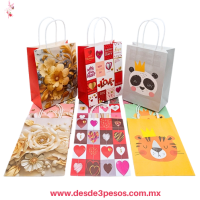 Paquete con 12 Bolsas GRANDE de Papel Kraft decoradas en varias figuras 35 x 26 cm LPD-3 Paquete con 12 Bolsas GRANDE de Papel Kraft decoradas en varias figuras 35 x 26 cm LPD-3
