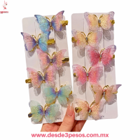 Paquete con 12 Piezas de Minipico de Garza decorado en Forma De Mariposa Paquete con 12 Piezas de Minipico de Garza decorado en Forma De Mariposa