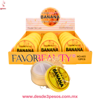 Polvo Banana Grande Traslúcido FAVOR BEAUTY 7.5 x 5 cm. Caja con 12 pza. precio por 1 pza. A03 Polvo Banana Grande Traslúcido FAVOR BEAUTY 7.5 x 5 cm. Caja con 12 pza. precio por 1 pza. A03