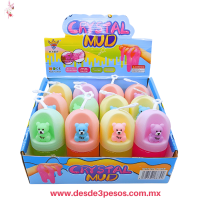 Slime en colores con Glitter y osito de goma en tapa 12 x 6 cm. Caja con 12 pza. precio por 1 pza. H-1887 Slime en colores con Glitter y osito de goma en tapa 12 x 6 cm. Caja con 12 pza. precio por 1 pza. H-1887