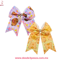 Tira con 12 Moño con Pico de Garza decorado en Diseños de Capibara 16 x 16 cm. 5B-91 Tira con 12 Moño con Pico de Garza decorado en Diseños de Capibara 16 x 16 cm. 5B-91